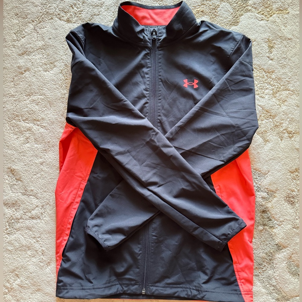 Under Armour Venom Red Men’s Storm Windstrike Full Zip Jacket Long Sleeve - Picture 5 of 10